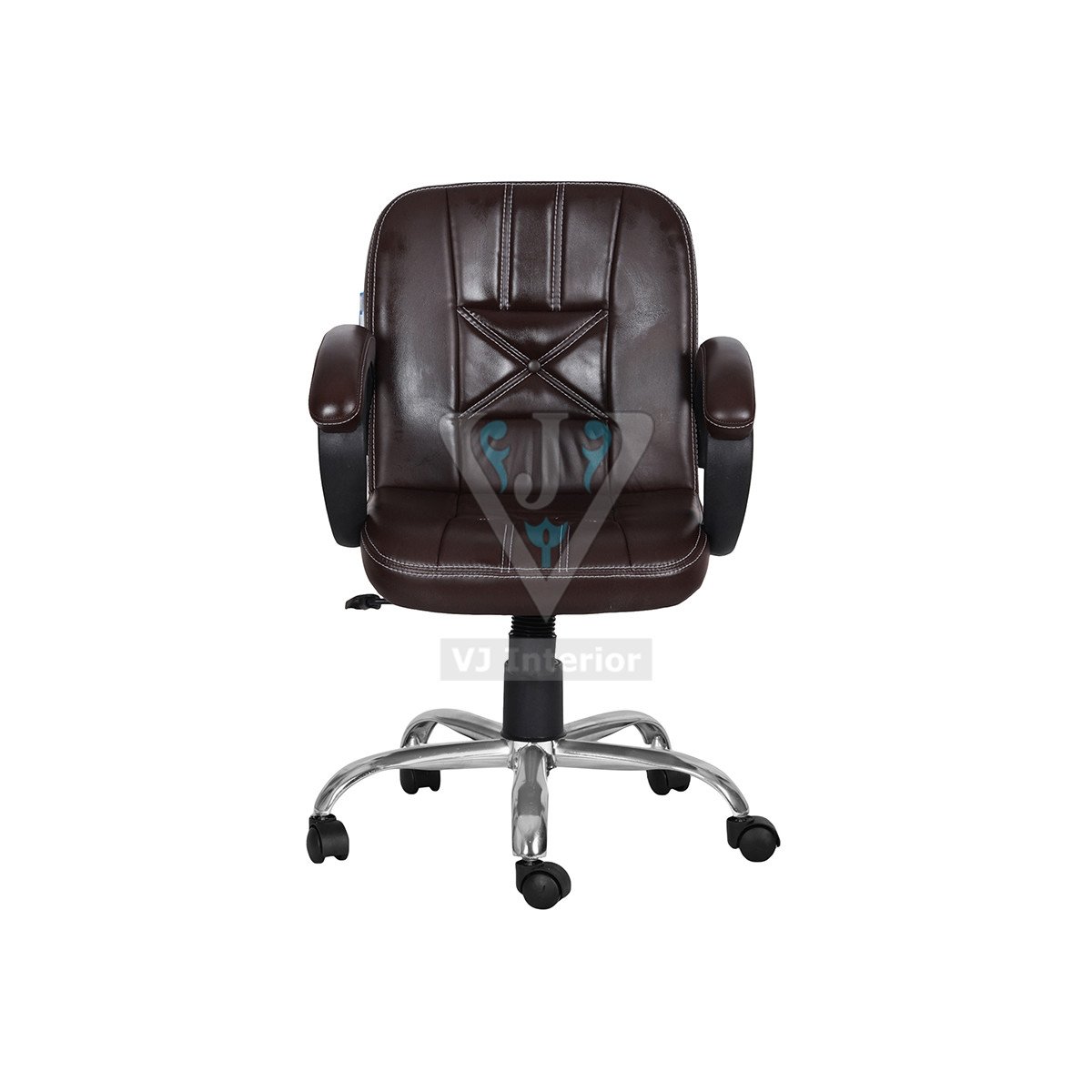 VJ1507Dark Brown Low Back Leatherette Office Chair VJ Interior