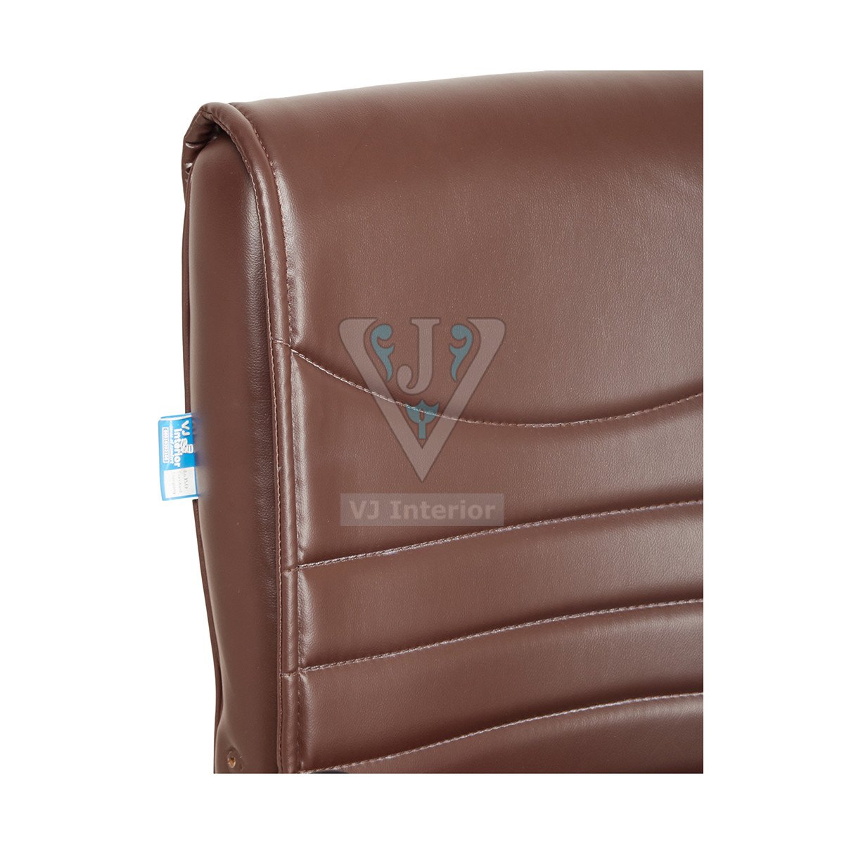 Fixed Simple Mid-Back Leatherette Office Chair In Brown Color